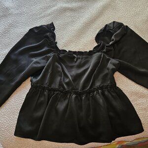 eloquii peplum/babydoll silk top